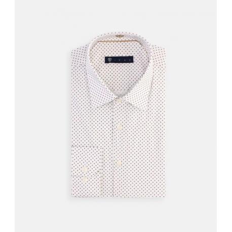 Chemise à imprimé micro motifs blanc MARIANO