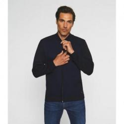 Gilet zippé col teddy marine BAO