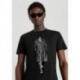 T-SHIRT SLIM FIT  NOIR AVEC IMPRIMÉ