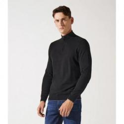 Pull col zippé camionneur noir BACARY