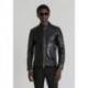 VESTE BIKER SLIM FIT EN CUIR VÉRITABLE AVEC COL MAO