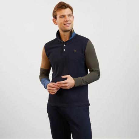 Polo colorblock manches longues