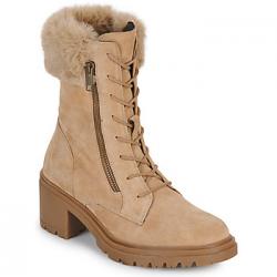 Bottines lacet talon bottier Cuir DAIM CAMEL lacet + zip D36QCB GEOX décontractée respirante D DAMIANA B