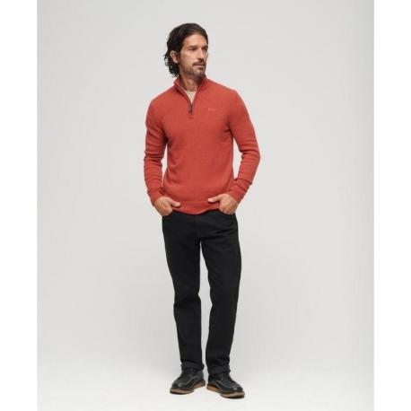 Pull en maille brodé à demi-zip Essential SUPERDRY