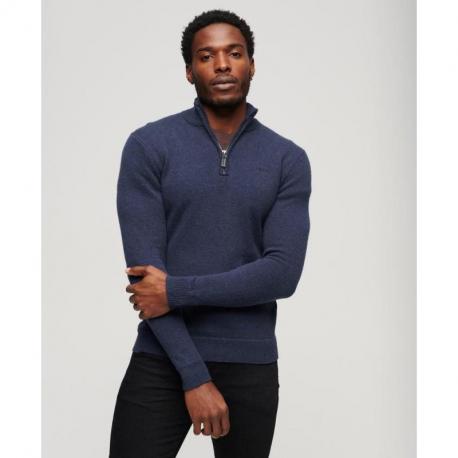 Pull en maille brodé à demi-zip Essential SUPERDRY