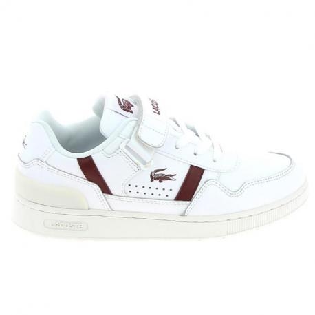 LACOSTE T Clip Blanc Bordeaux