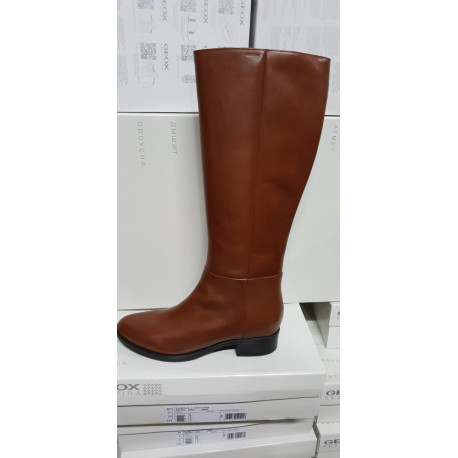 Botte cavalière de GEOX D FELICITY D ou D84G1D en cuir gold brown