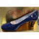 Escarpin femme tout cuir 359CF  GIOIELLO CUIR VERNIS BLEU DUR Talon 6CM