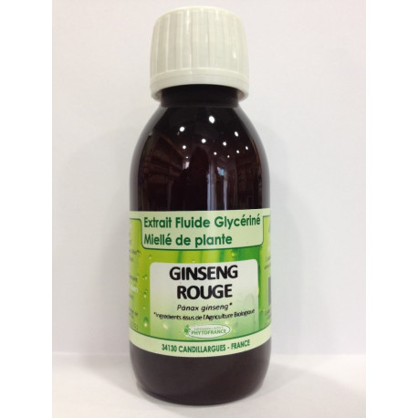 Ginseng rouge - Extrait Fluide Glycériné Miellé de plante Bio - Phytofrance Ginseng rouge - Extrait Fluide Glycériné Miellé de plante Bio - Phytofrance