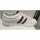 basket en cuir blanc Bande marine/doré  D921BA ou D JAYSEN A à lacet style stan smith