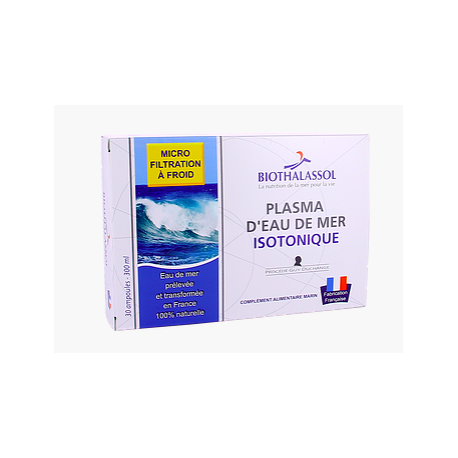 Plasma d'eau de mer isotonique - 30 ampoules - Biothalassol Plasma d'eau de mer isotonique - 30 ampoules - Biothalassol