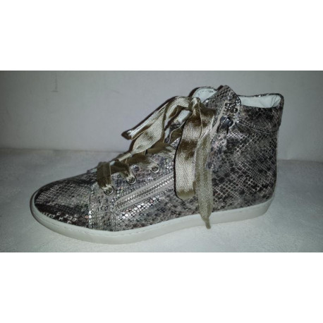 BASKET TIP TAP pour femme ETE 2014 cuir reptile metal