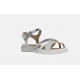 Nu pied femme plat semelle épaisse HIVER de GEOX Blanc/Argent D02GZA