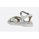 Nu pied femme plat semelle épaisse HIVER de GEOX Blanc/Argent D02GZA