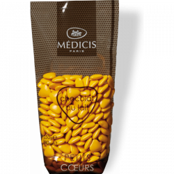 DRAGEE CHOCOLAT PETITS COEURS MEDICIS JAUNE D'OR 250g