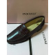 Mocassin de chez  PASCUCCI 1701 en cuir nappa Bordeaux tout cuir + patin caoutchouc