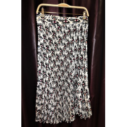 jupe longue - plissée soleil - Eroke - imprimé - taille élastique - polyester -