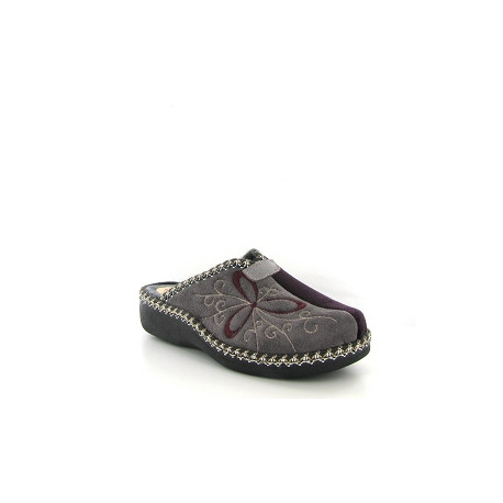 Mule talon compensé 4205 Maison de L’Espadrille Textile Rose, Prune ou Noir